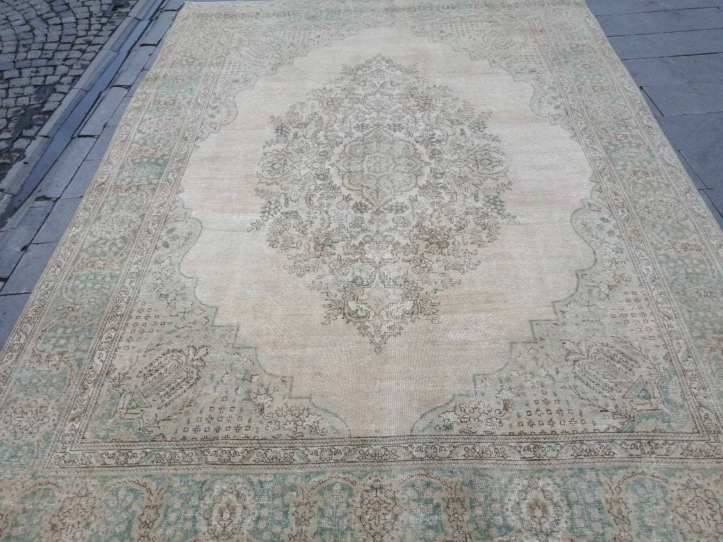 Muted Vintage Turkish Rug 6' 4" x 9' 7" - No. WR58446