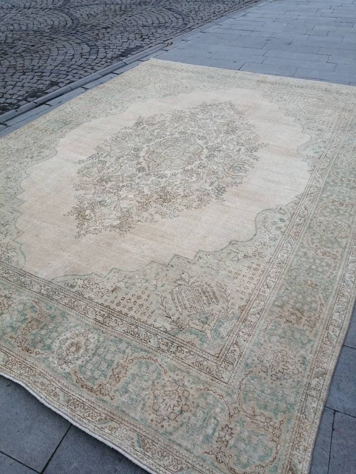 Muted Vintage Turkish Rug 6' 4" x 9' 7" - No. WR58446