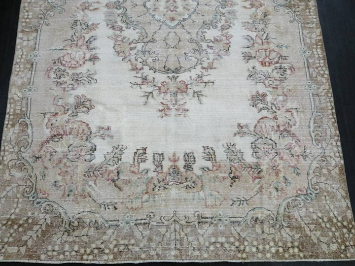 Beige Turkish Oushak Rug 6' 8" x 10' 4" Hand-Knotted view