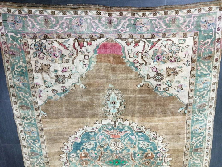 Turkish Runner Rug 6' 8" x 10' 10" Hand-Knotted reverse
