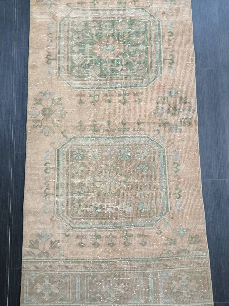 Beige Turkish Runner Rug 2' 6" x 11' 6" Hand-Knotted view