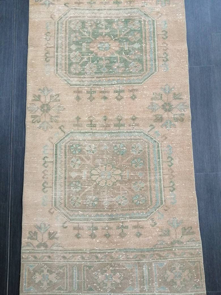 Beige Turkish Runner Rug 2' 6" x 11' 6" Hand-Knotted view