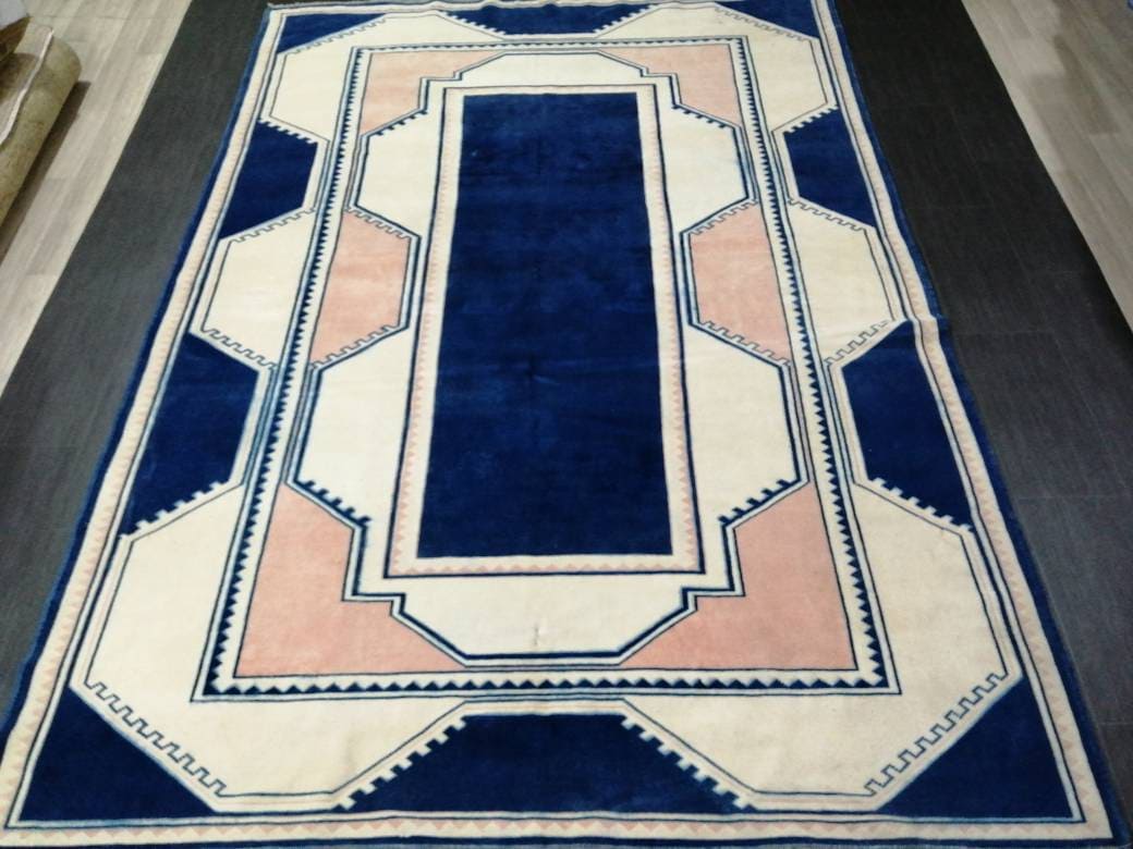 Green Turkish Oushak Rug 6' 10" x 9' 10" Hand-Knotted | No. WR64932