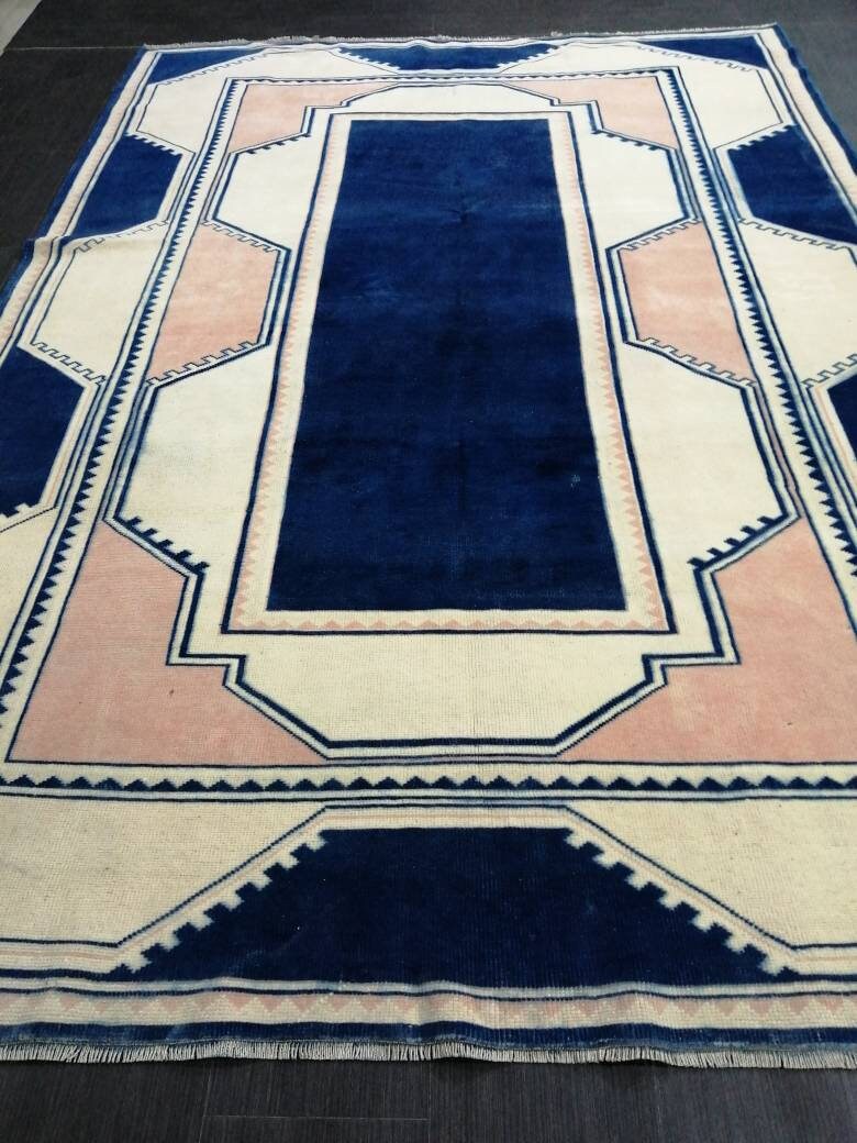 Green Turkish Oushak Rug 6' 10" x 9' 10" Hand-Knotted | No. WR64932