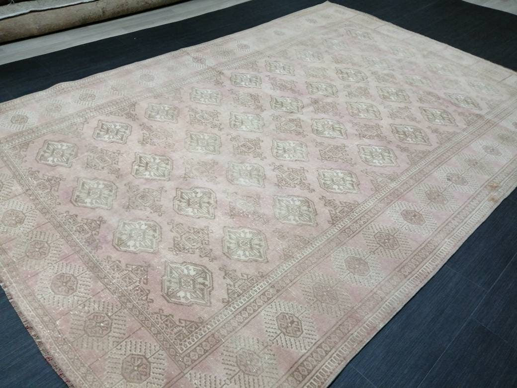 Pink Turkish Oushak Rug 6' 2" x 9' 1" Hand-Knotted view