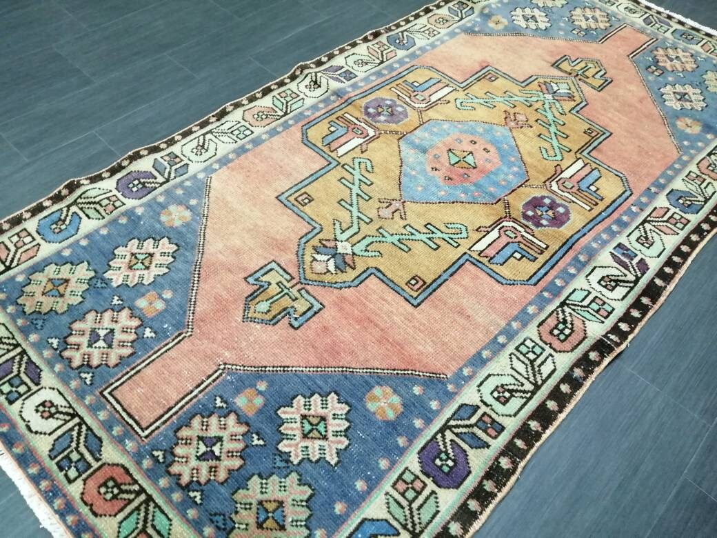 Turkish Runner Rug 3' 10" x 7' 6" Hand-Knotted