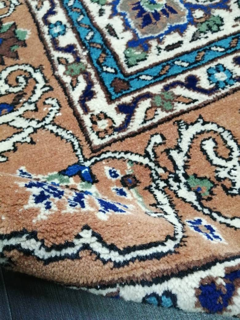 Blue Turkish Runner Rug 7' x 9' 9" Hand-Knotted | No. WR56643