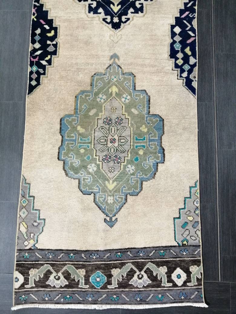 Navy Turkish Runner Rug 2' 9" x 10' 8" Hand-Knotted view