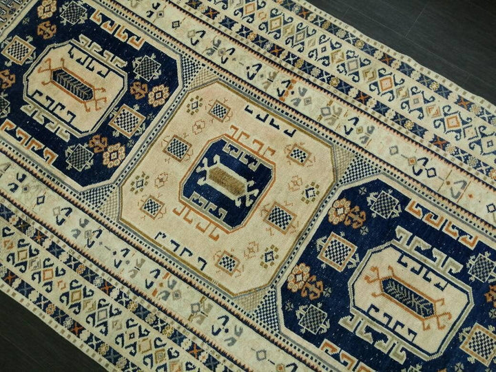 Turkish Runner Rug 4' 9" x 10' 1" Hand-Knotted reverse