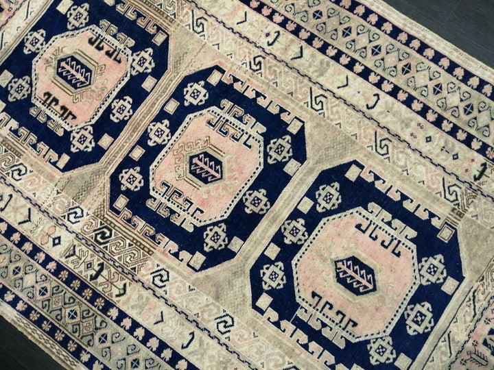 Pink Turkish Runner Rug 5' 9" x 9' 9" Hand-Knotted field