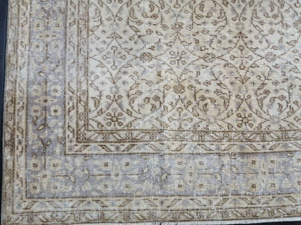 Beige Turkish Oushak Rug 6' 6" x 10' 2" Hand-Knotted view 9