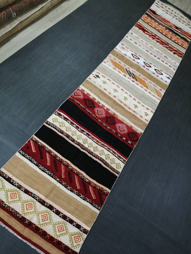 Beige Turkish Runner Rug 3' 2" x 15' Hand-Knotted view