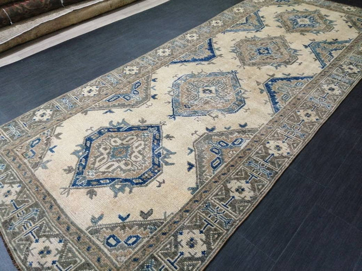 Blue Turkish Runner Rug 5' x 11' 11" Hand-Knotted | No. WR58279