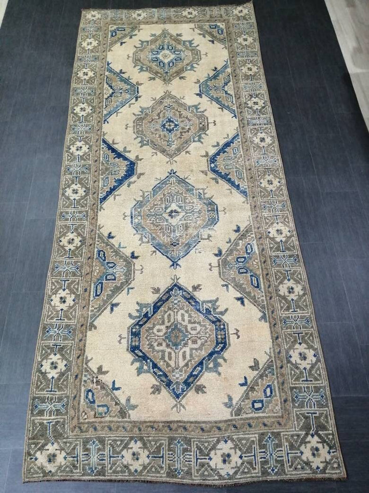 Blue Turkish Runner Rug 5' x 11' 11" Hand-Knotted | No. WR58279