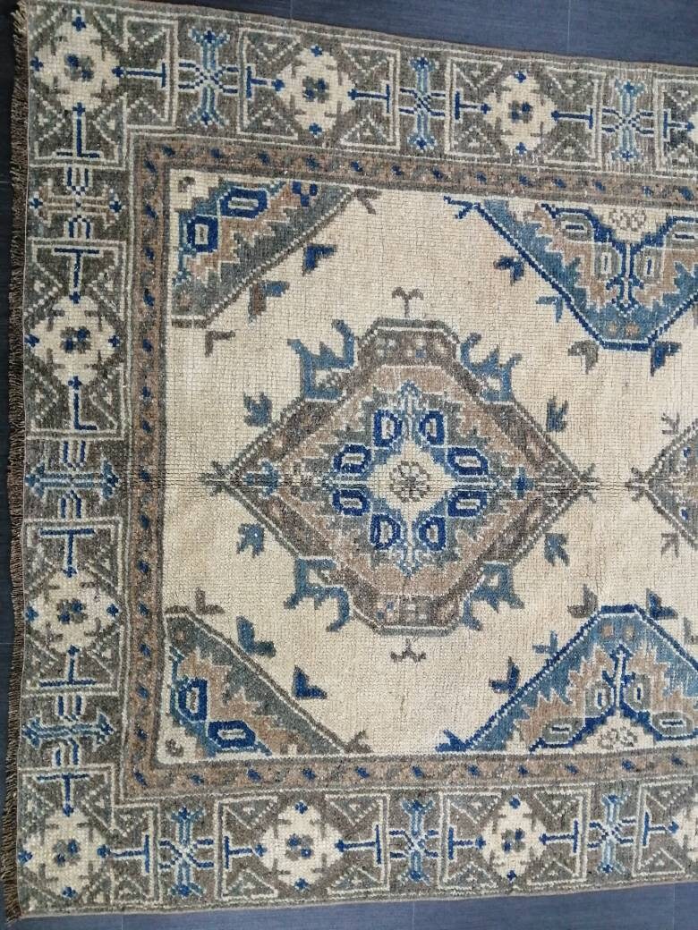 Blue Turkish Runner Rug 5' x 11' 11" Hand-Knotted | No. WR58279