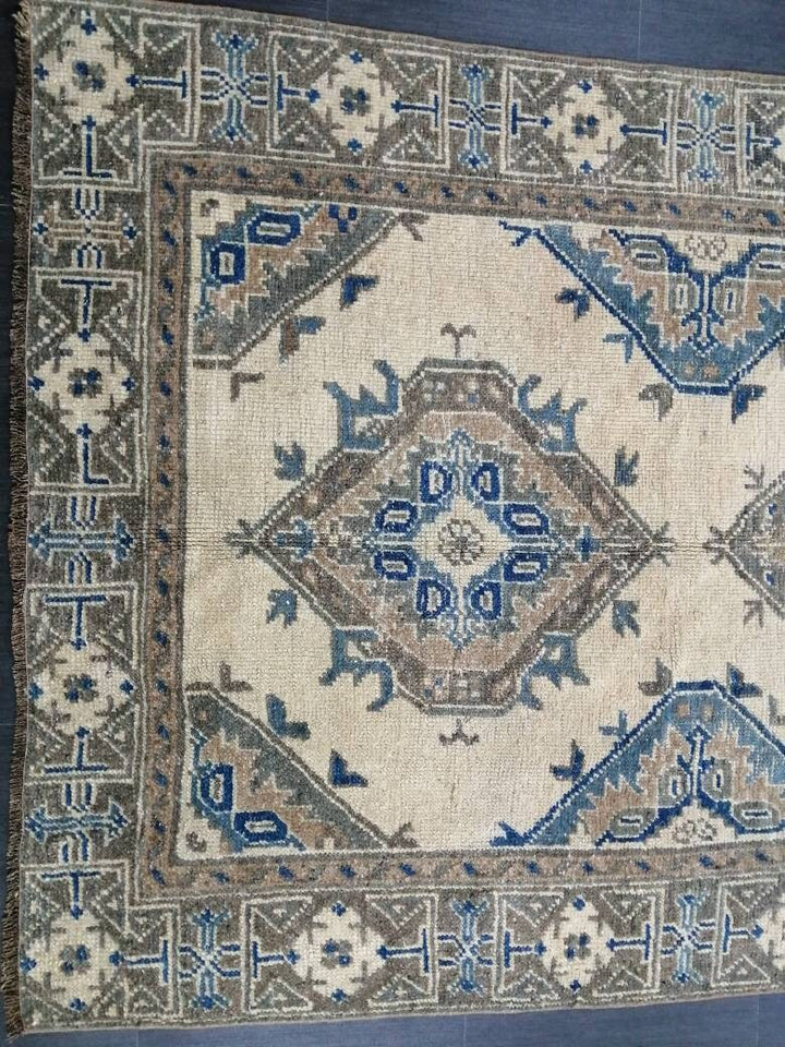 Blue Turkish Runner Rug 5' x 11' 11" Hand-Knotted | No. WR58279