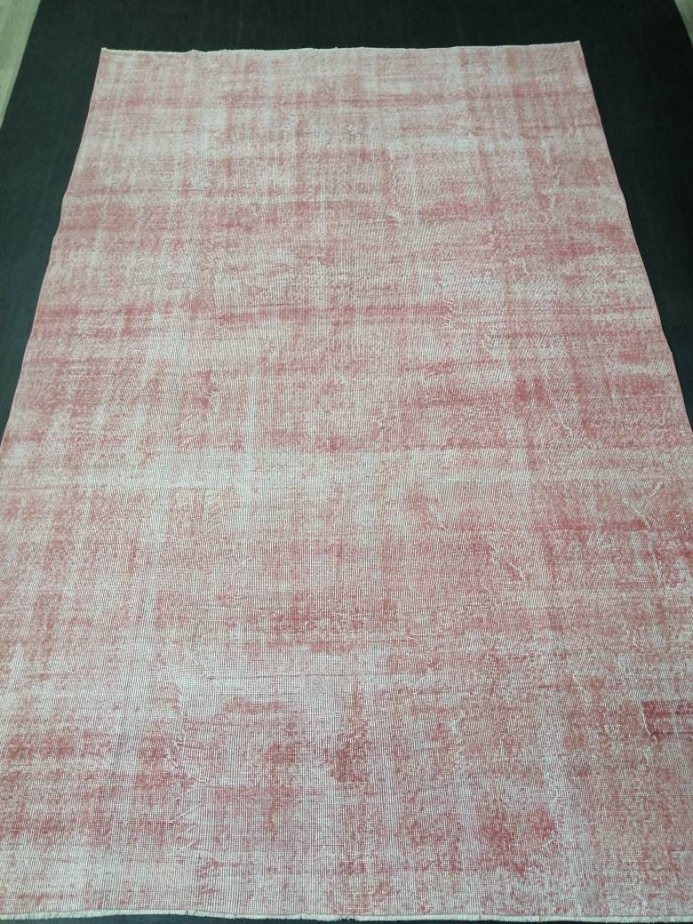Pink Turkish Oushak Rug 6' 8" x 10' 5" Hand-Knotted border