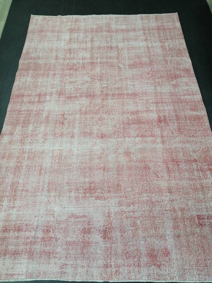 Pink Turkish Oushak Rug 6' 8" x 10' 5" Hand-Knotted border