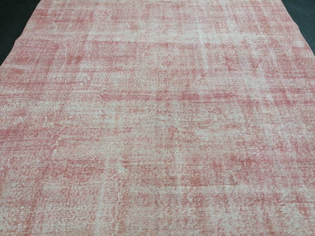 Pink Turkish Oushak Rug 6' 8" x 10' 5" Hand-Knotted texture