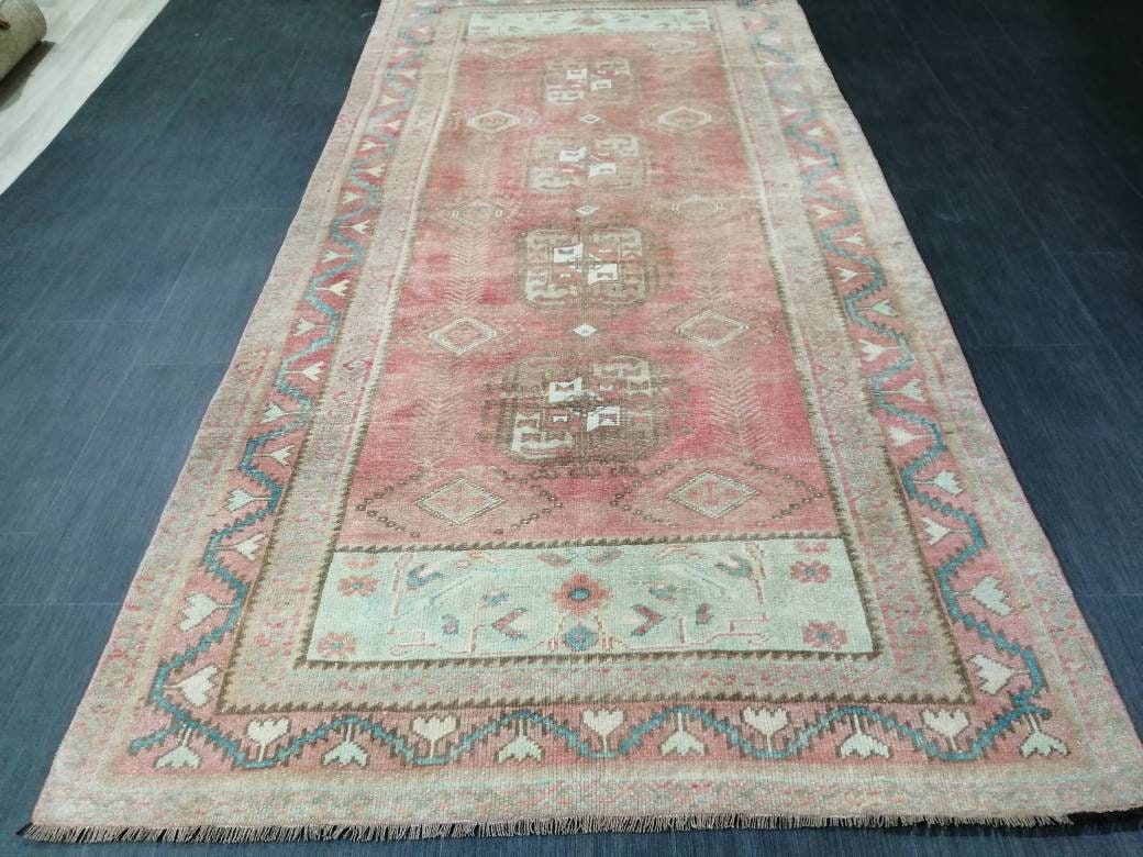 Beige Turkish Runner Rug 4' x 8' 2" Hand-Knotted view