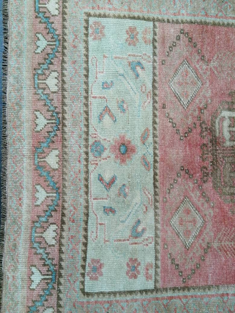 Beige Turkish Runner Rug 4' x 8' 2" Hand-Knotted view 9