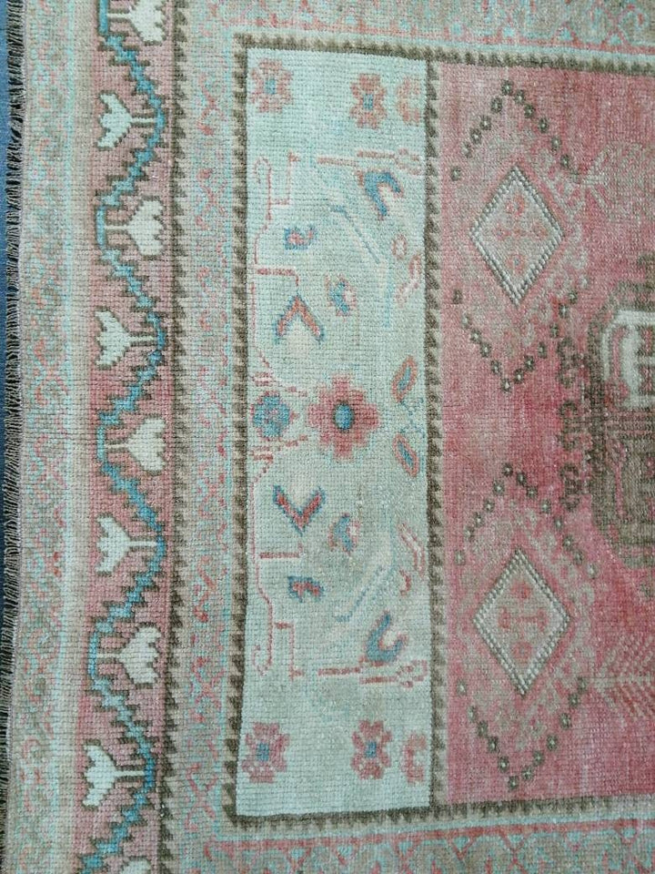 Beige Turkish Runner Rug 4' x 8' 2" Hand-Knotted view 9