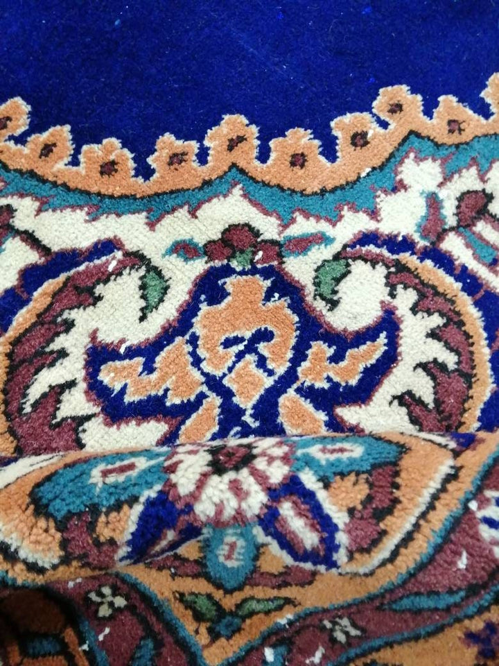 Blue Turkish Runner Rug 7' 1" x 10' 10" Hand-Knotted | No. WR14343