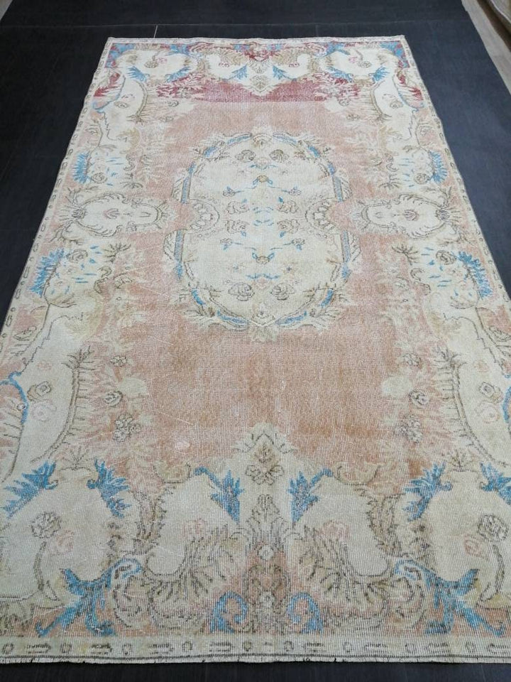 Turkish Oushak Rug 5' 10" x 10' 4" Hand-Knotted field