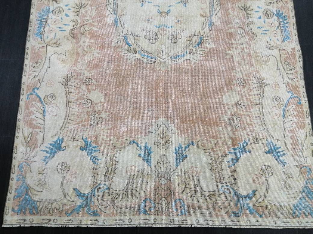 Turkish Oushak Rug 5' 10" x 10' 4" Hand-Knotted reverse