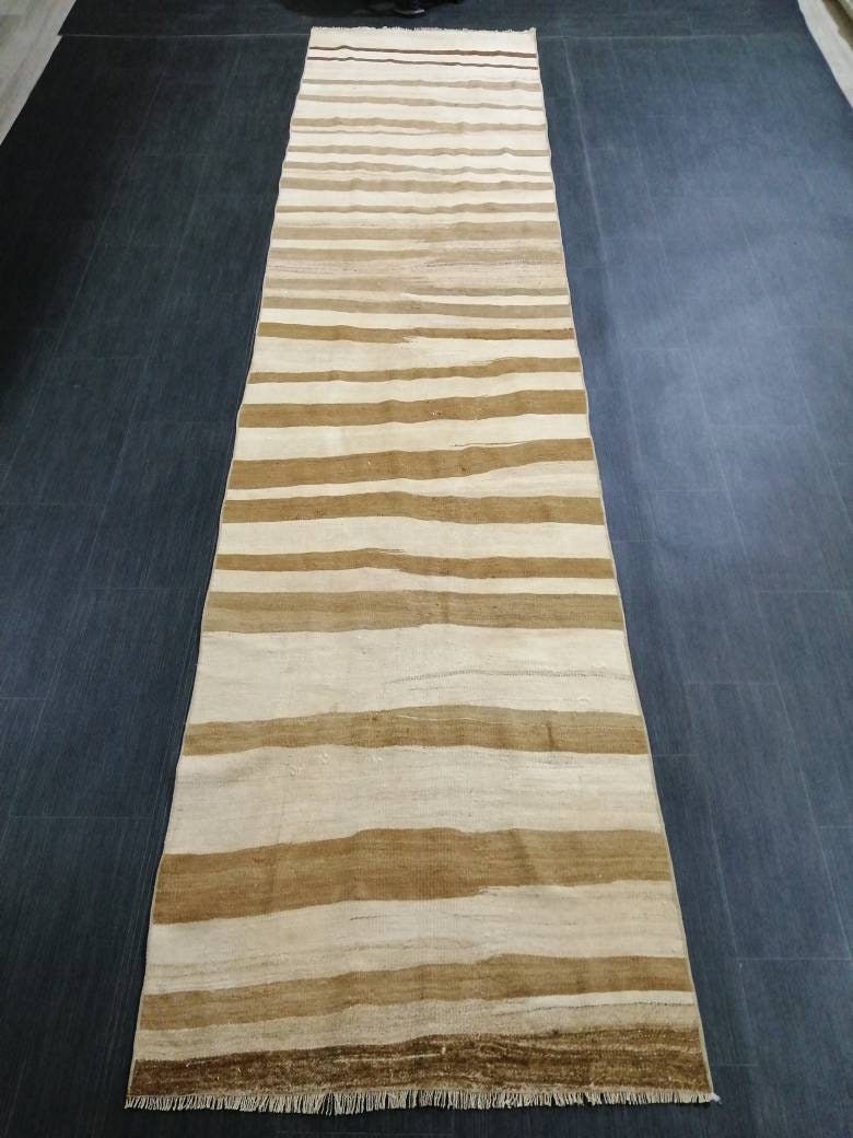 Rust Turkish Runner Rug 2' 9" x 11' 8" Hand-Knotted texture