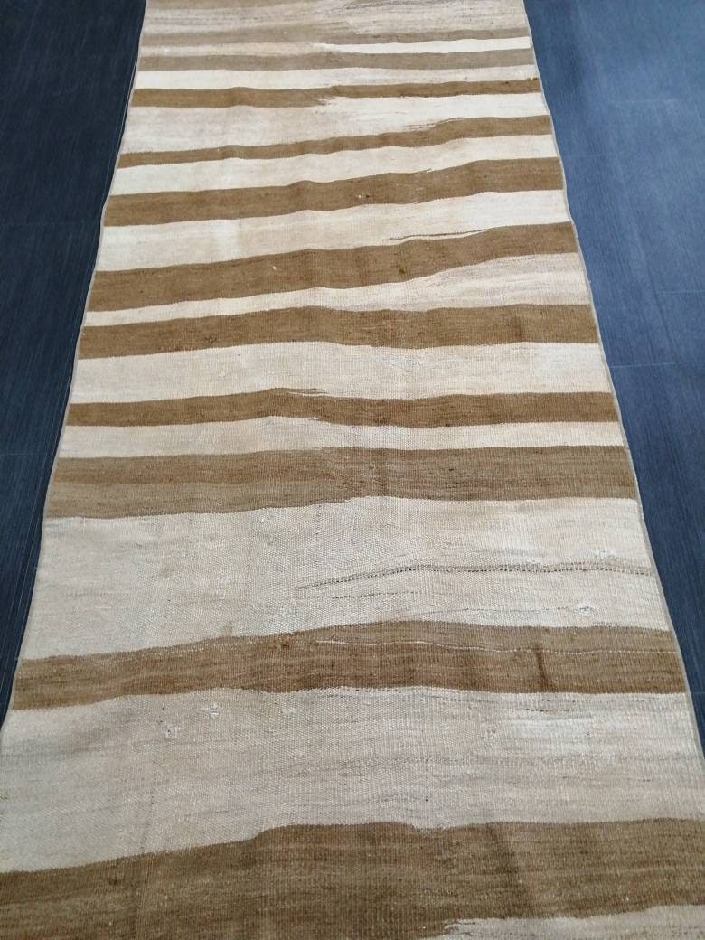 Rust Turkish Runner Rug 2' 9" x 11' 8" Hand-Knotted close-up
