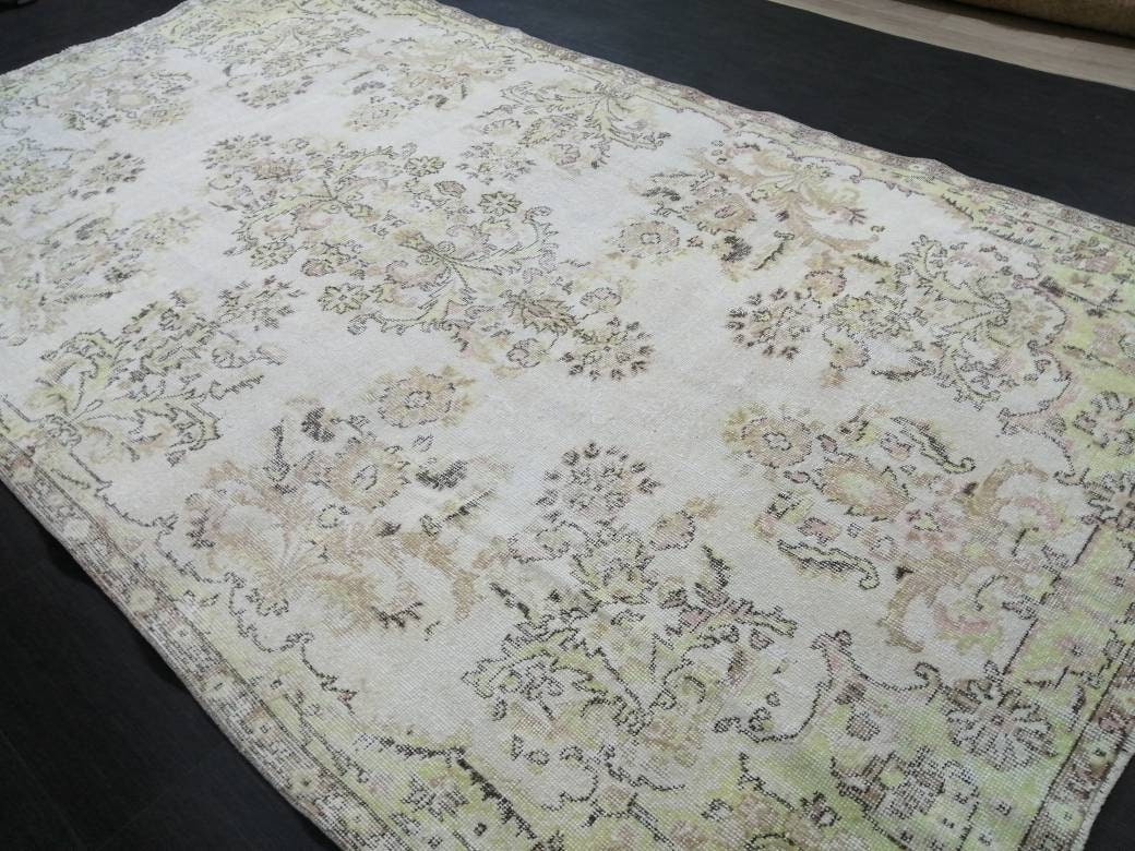 Beige Turkish Vintage Rug 6' x 10' 8" Hand-Knotted view