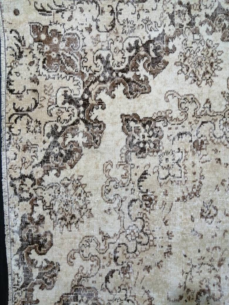 Beige Turkish Runner Rug 7' 1" x 9' 6" Hand-Knotted view