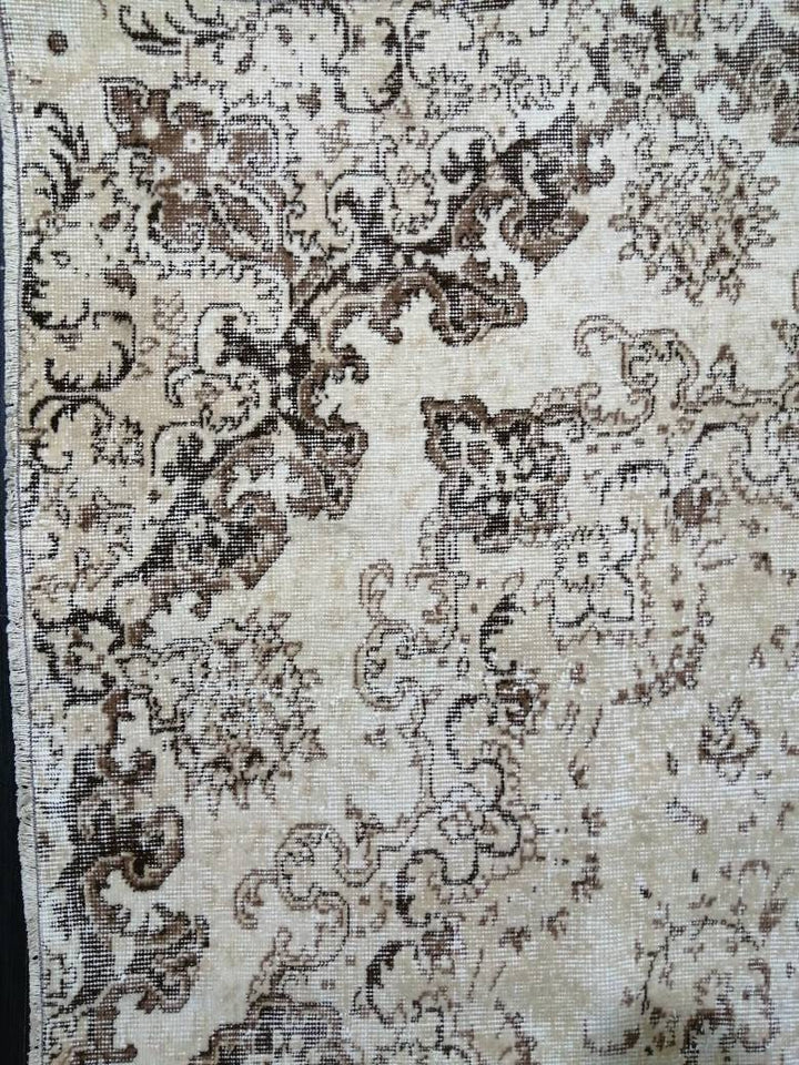 Beige Turkish Runner Rug 7' 1" x 9' 6" Hand-Knotted view