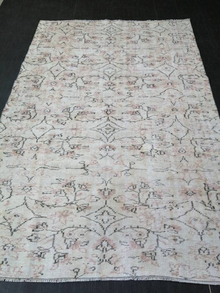 Beige Turkish Runner Rug 5' 7" x 8' 5" Hand-Knotted view
