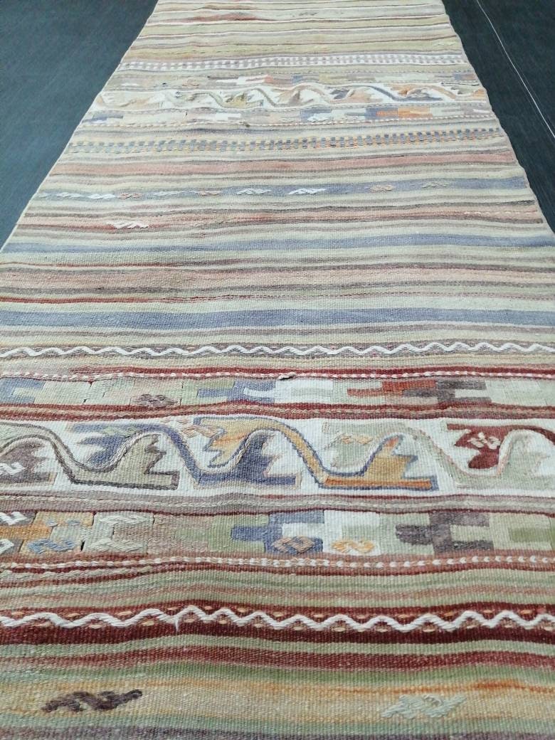 Rust Turkish Runner Rug 2' 10" x 15' 5" Hand-Knotted reverse