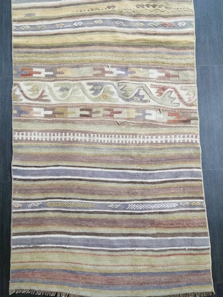 Rust Turkish Runner Rug 2' 10" x 15' 5" Hand-Knotted texture