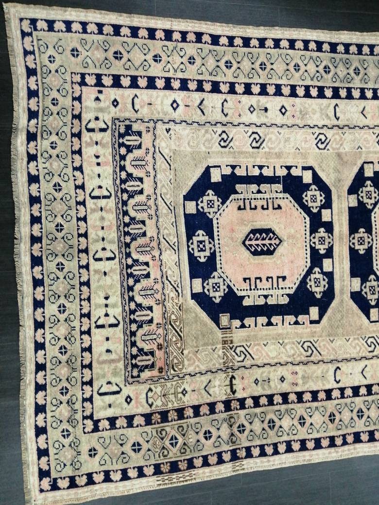 Pink Turkish Runner Rug 5' 9" x 9' 9" Hand-Knotted reverse