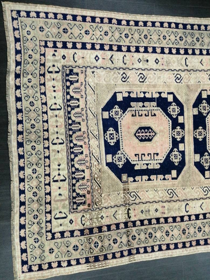 Pink Turkish Runner Rug 5' 9" x 9' 9" Hand-Knotted reverse