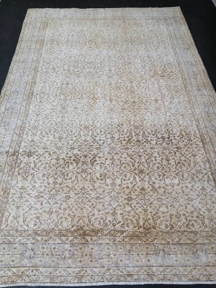 Beige Turkish Oushak Rug 6' 6" x 10' 2" Hand-Knotted view