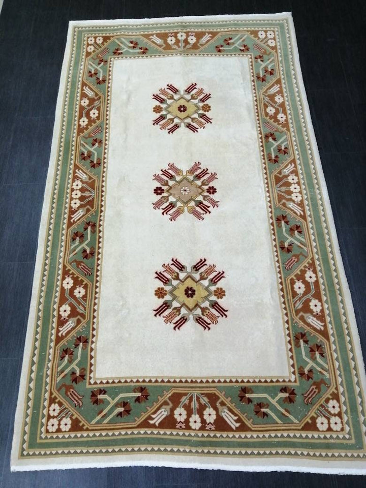 Rust Turkish Runner Rug 5' 3" x 9' 4" Hand-Knotted detail