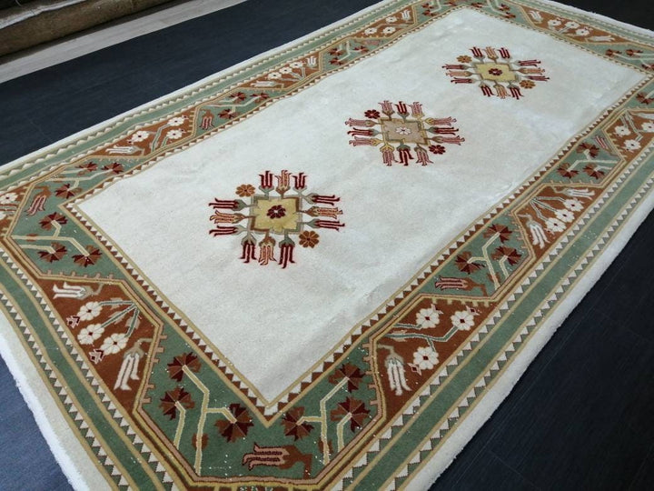 Rust Turkish Runner Rug 5' 3" x 9' 4" Hand-Knotted texture