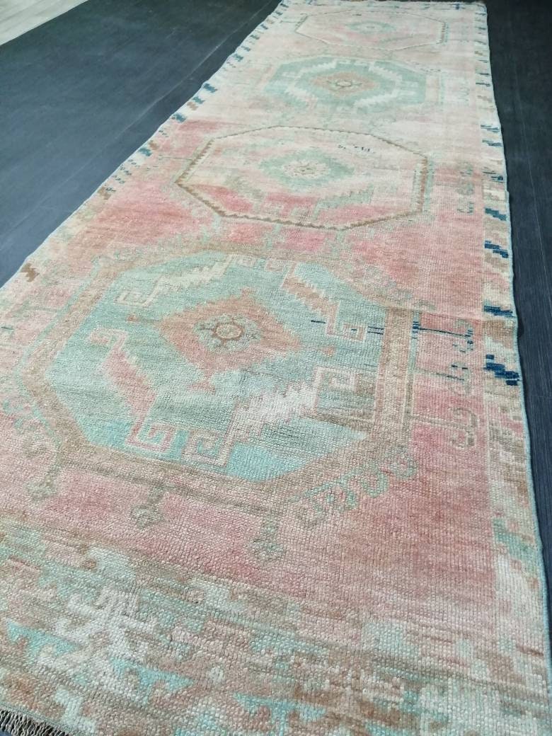 Beige Turkish Runner Rug 3' 5" x 11' 8" Hand-Knotted view 9
