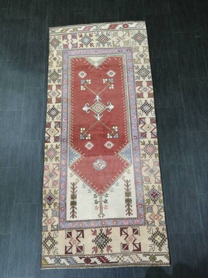 Beige Turkish Runner Rug 3' 1" x 6' 11" Hand-Knotted view
