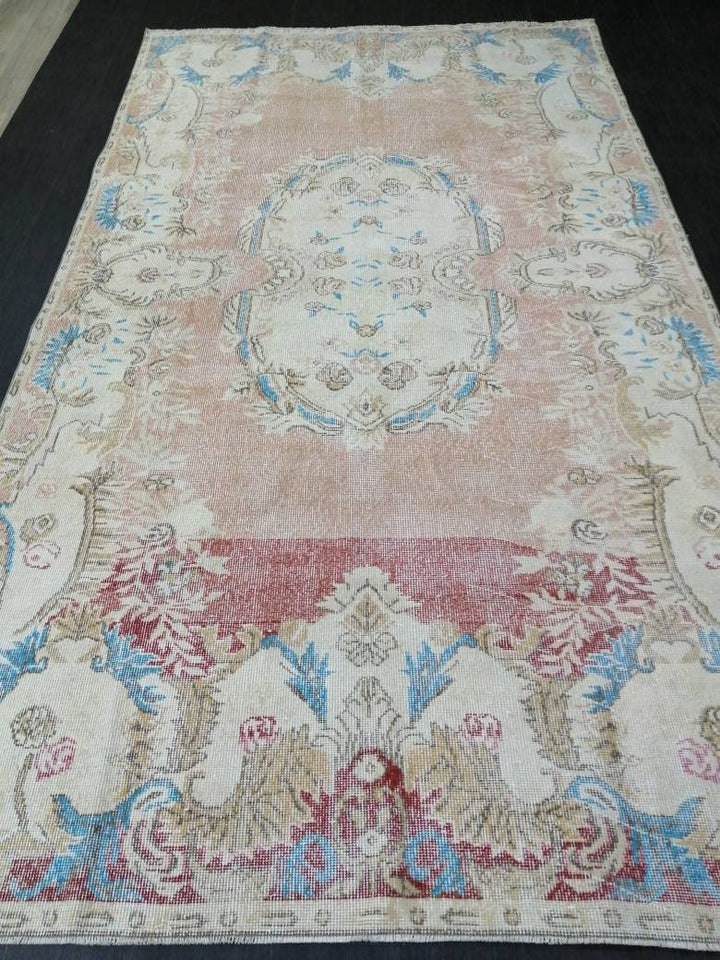 Turkish Oushak Rug 5' 10" x 10' 4" Hand-Knotted close-up