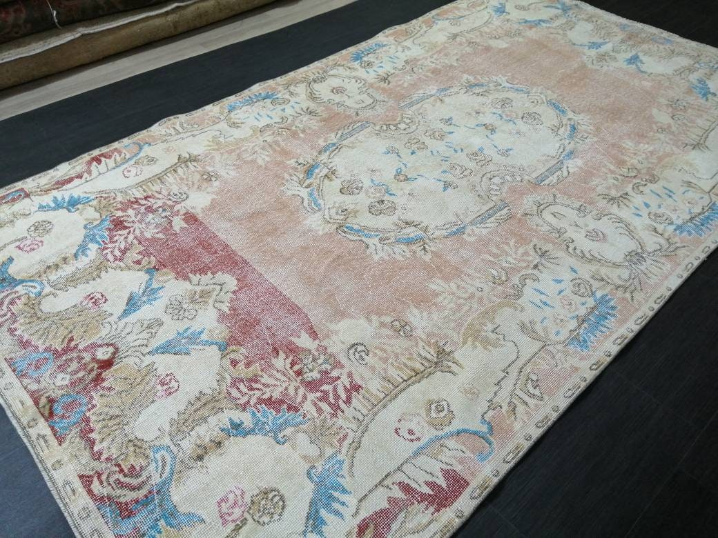Turkish Oushak Rug 5' 10" x 10' 4" Hand-Knotted border
