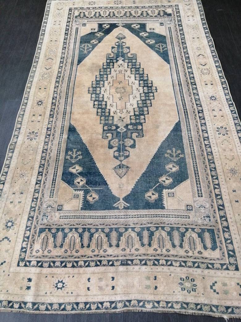 Beige Turkish Runner Rug 5' 3" x 9' 7" Hand-Knotted view 9