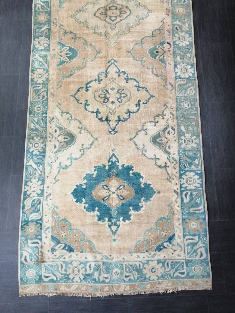 Turkish Runner Rug 4' 3" x 13' 1" Hand-Knotted view