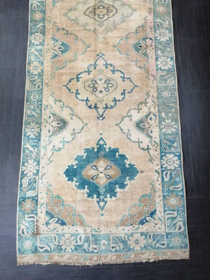 Turkish Runner Rug 4' 3" x 13' 1" Hand-Knotted view