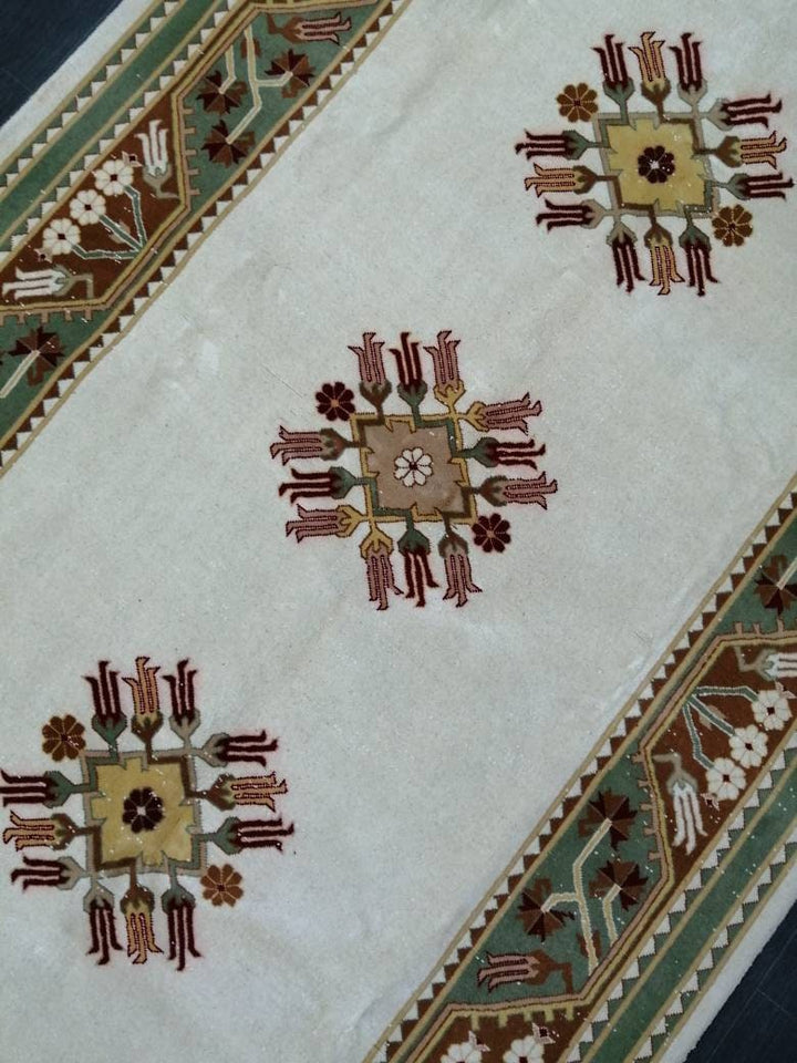 Rust Turkish Runner Rug 5' 3" x 9' 4" Hand-Knotted pattern